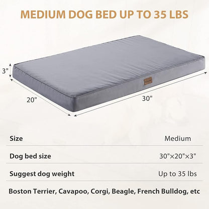 BFPETHOME Outdoor Dog Beds for Large Dogs (30 x 20in, Grey)