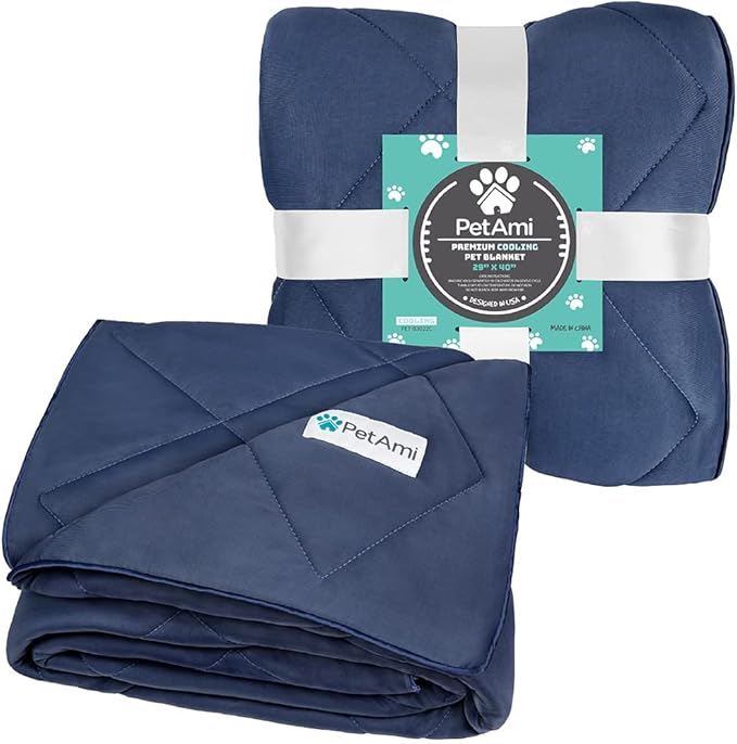 PetAmi Premium Cooling Dog Blanket 29x40, Navy