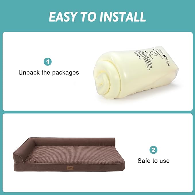 Orthopedic Dog Bed for Small Dogs Bottom,Brown(S,30"L x 20"W x 7.5"Th)