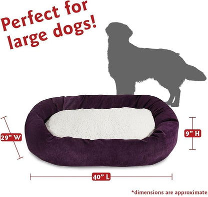 40 inch Aubergine Villa Collection Sherpa Bagel Dog Bed