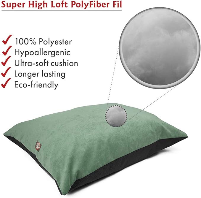 Majestic Pet Rectangle Medium Dog Bed Washable – Non Slip Comfy Pet Bed – Dog Crate Bed Super Value Pillow Dog Bed – Dog Kennel Bed for Sleeping 35 x 28 Inch