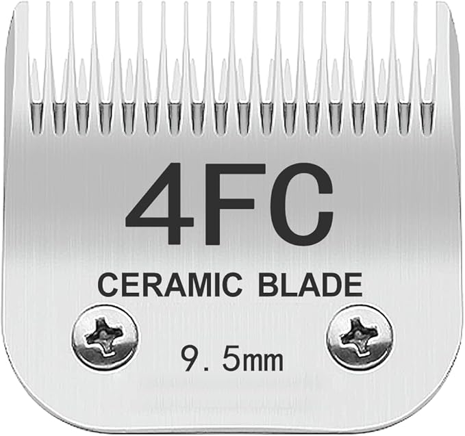 TRAH 4FC Blade Dog Grooming Clipper Replacement Blades Compatible with Andis Dog Clippers,Most A5, Wahl KM Series Clippers,Detachable Ceramic Blade,Size-4FC, 3/8-Inch Cut Length (9.5mm) Silver