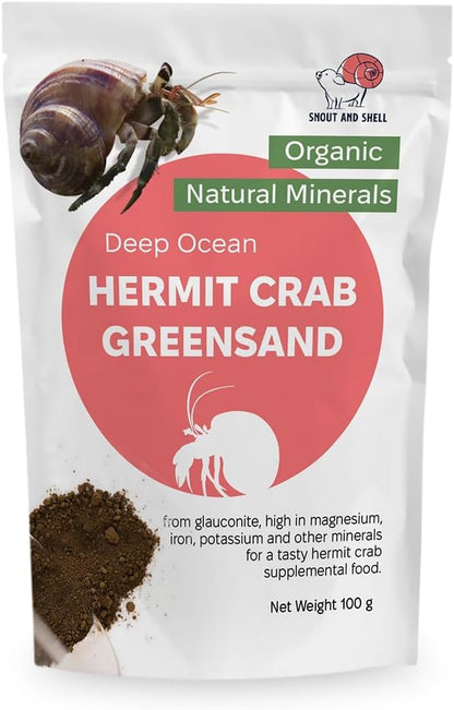 Snout and Shell Organic Pet Hermit Crab Greensand Food Supplement & Worm Castings (Greensand)