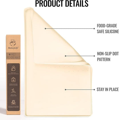 MateeyLife Silicone Cat & Dog Food Mat for Floors Waterproof