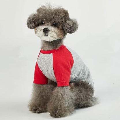Dog Shirt for Small and Large Dogs Raglan Cotton T-Shirts Soft Breathable Dog Shirts pet Clothes Gray Series (Medium