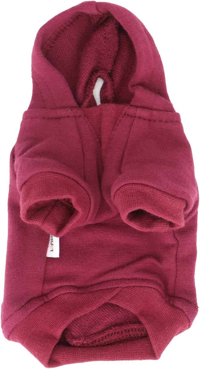 LOPHIPETS Lightweight Cotton Hoodie for Small Dogs – Hooded Sweatshirt for Chihuahuas Puppy and Toy Breeds-Red/XS