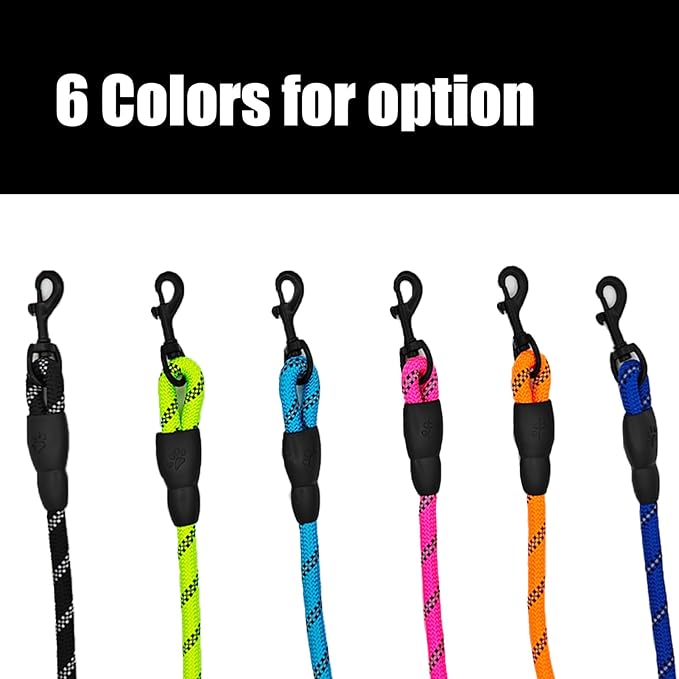 Rope Dog Leash with Comfortable Hand Grip 6.5 FT