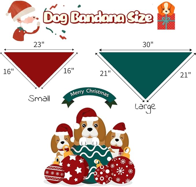 Christmas Day Dog Bandana Red Green Plaid Cotton
