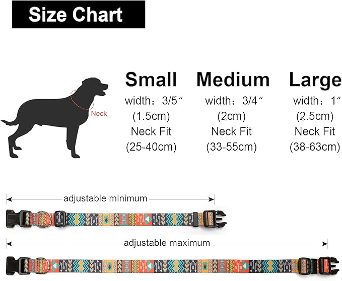 Adjustable Dog Collar with Patterns