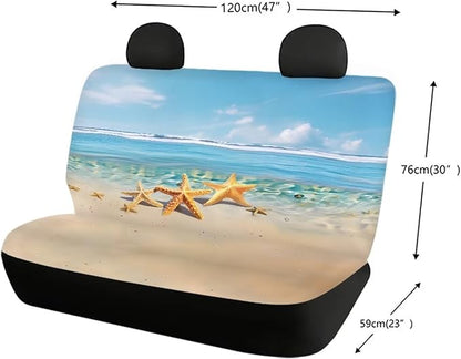 AFPANQZ Beach Starfish Print Car Rear Seat Covers 2 Pack