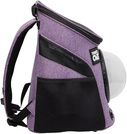 Fat Cat Backpack Carrier - Airline Approved Cat Carrier with Space Capsule Bubble for for Small Cats, Kitten - Premium Purple Cat Carrier Backpack for Outdoor, Travel, Hiking, Pet Supplies