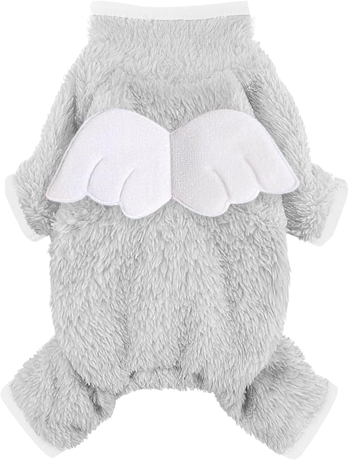 Dog Pajamas Small Dog Sweaters - Winter Warm Dog Jumpsuit, Soft and Stretchy 4 Legged Fleece Dog Clothes for Small Dogs Girl Boy (XX-Small, Grey)