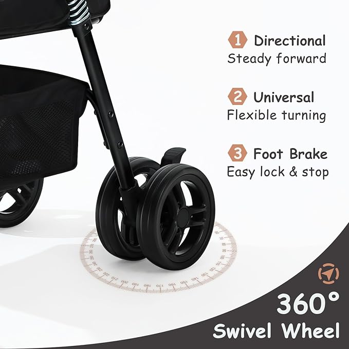 SWITTE Dog Stroller 3 in 1 Folding Pet Stroller 4 Wheels