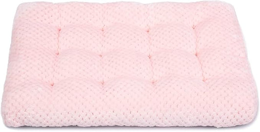 WONDER MIRACLE Fuzzy Deluxe Pet Beds, Super Plush Dog or Cat Beds Ideal for Dog Crates, Machine Wash & Dryer Friendly (22" x 30", M-Baby Pink)