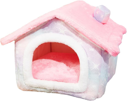 QWINEE Tie Dye Design Cat Dog Bed Pet