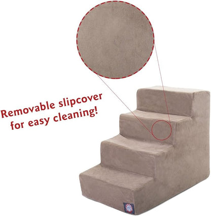 Majestic Pet 4 Step Suede Portable Dog Stairs 25 lbs