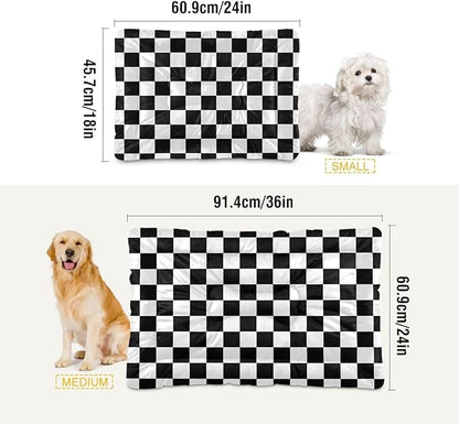 Checkerboard Pet Bed Pad Soft Dog Bed Mat with Anti-Slip Bottom 36'' x 24''