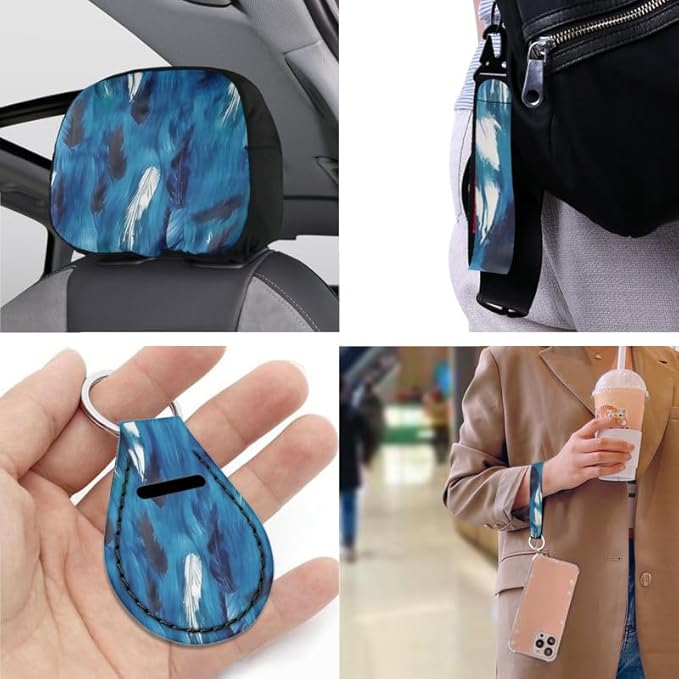 Blue Gradient Feather Graffiti 13 PCS Car Seat