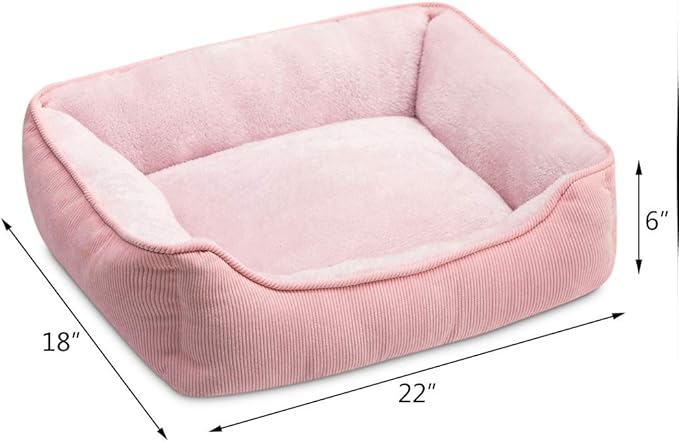 Hollypet Rectangle Plush Dog Bed Cat Bed Self-Warming Pet Bed