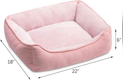 Hollypet Rectangle Plush Dog Bed Cat Bed Self-Warming Pet Bed