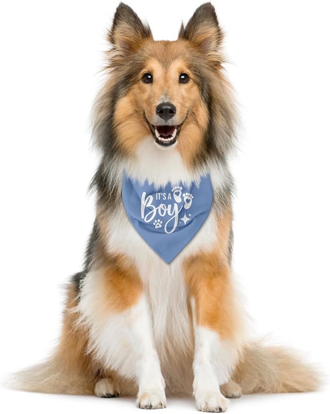 It's A Boy Dog Bandana, Dog Bandana, Blue Dog Scarf Accessories, Pet Dog Triangle Scarf, Dog Bandana for Small Medium Large Dog, Baby Announcement Dog Bandana, Gift for Dog Lover (B43)