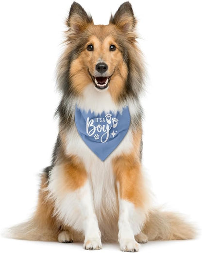 It's A Boy Dog Bandana, Dog Bandana, Blue Dog Scarf Accessories, Pet Dog Triangle Scarf, Dog Bandana for Small Medium Large Dog, Baby Announcement Dog Bandana, Gift for Dog Lover (B43)