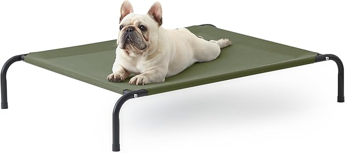 Love's cabin Elevated Cooling Dog Bed for Medium Dogs Green,43 inches