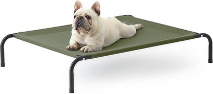 Love's cabin Elevated Cooling Dog Bed for Medium Dogs Green,43 inches