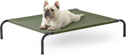Love's cabin Elevated Cooling Dog Bed for Medium Dogs Green,43 inches