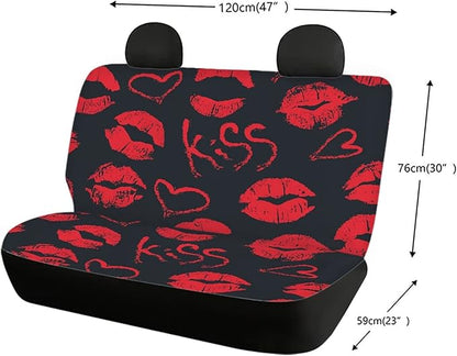 CLOHOMIN Red Kiss Lips Print Car Seat Covers
