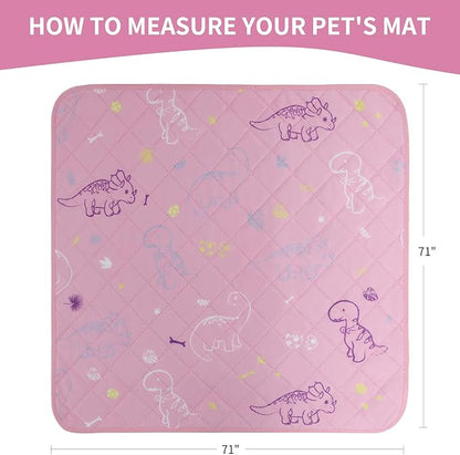 IEUUMLER Washable Pee Pads for Dogs Extra Large 71" x 71" 1 Pack EU007 (Pink 71"X71"-1pcs)