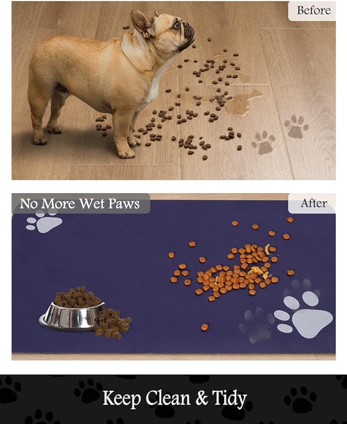 Pet Feeding Mat-Absorbent Dog Mat for Food and