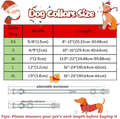 Christmas Day Dog Collar with Bow Red Green