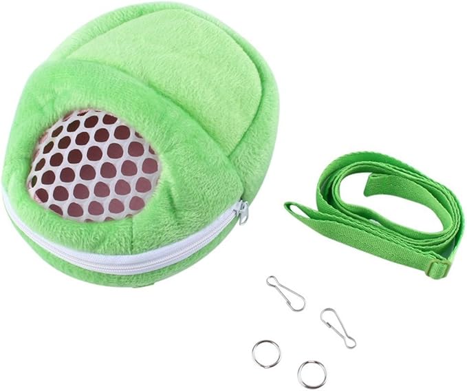 1 PCS Portable White Mesh African Hedgehog Hamster Breathable Pet Dog Carrier Bags Handbags Puppy Cat Travel Backpack (S, White Mesh - Green)