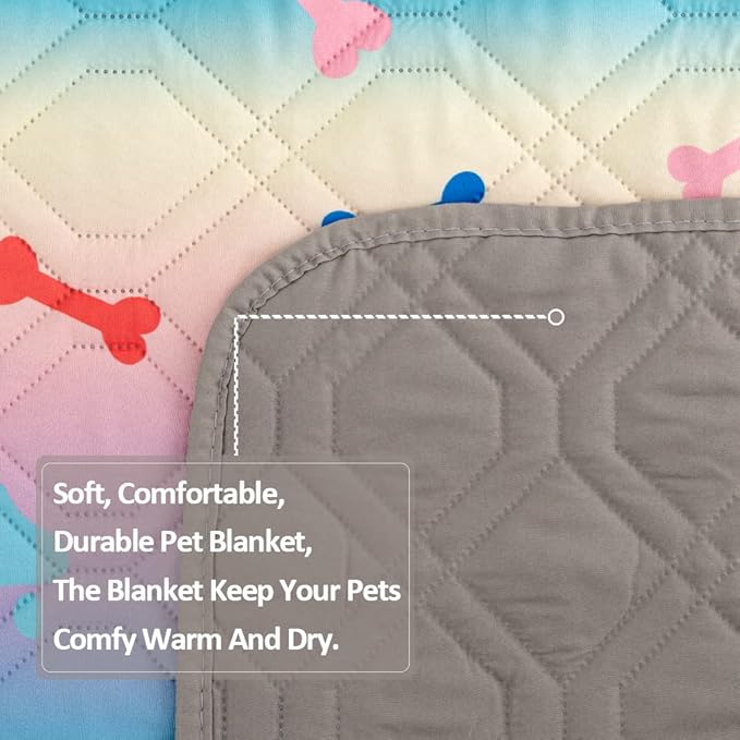 Waterproof Dog Bed Covers for Couch Protection Dog Pet Blanket Furniture Protector (82"x120",Colourful+Grey)