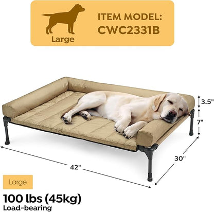 Veehoo Cooling Elevated Dog Bed + Waterproof Removable Pillow-Top Mat CWC2331B