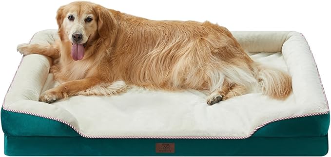 WNPETHOME Orthopedic Dog Beds for Large Size Dogs, Big Waterproof Dog Couch Bed with Washable Removable Cover, Medium Pet Bed Sofa with Sides