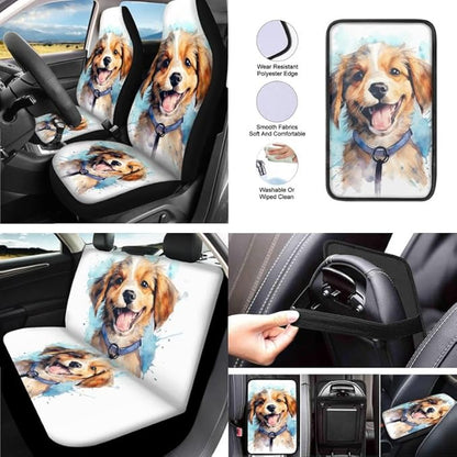 Watercolor Golden Hair 13 PCS Car Accessories Set