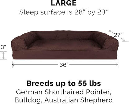 Furhaven Orthopedic Dog Bed for Large/Medium Dogs w/ Removable Bolsters & Washable Cover 55 lbs
