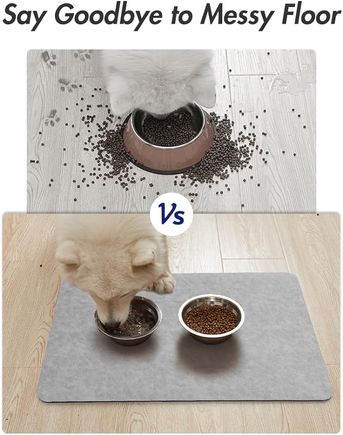 MontVoo-Absorbent Pet Feeding Mat-No Stains Dog Mat for Food and Water Bowl-Quick Dry Dog Cat & Dog Food Mat Water Dispenser Mat-Pet Supplies Mat-Dog Water Bowl Mat (17"x28"