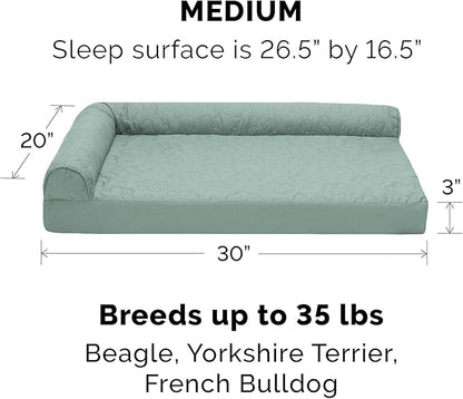 Furhaven Cooling Gel Dog Bed for Medium/Small Dogs w/ Removable Bolsters & Washable Cover 35 lbs