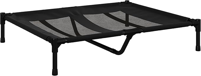 PETMAKER Elevated Dog Bed 36x30-Inch Portable 80lbs (Black)