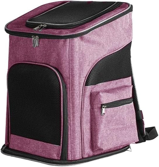 Pet Carrier Backpack with Sturdy Steel Frame for Easy Travel & Comfort, Privacy-Focused Pet Carrier Backpack for Secret Adventures (Pink, M:33X29X44CM/13"X11.4"X17.3")