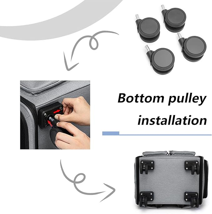 Wheeled Pet Carrier Backpack Breathable Pet Carrier