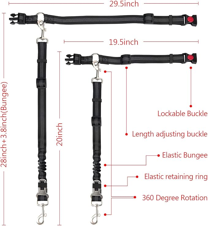 Dog Seat Belt 5-in-1 Multi-Functional