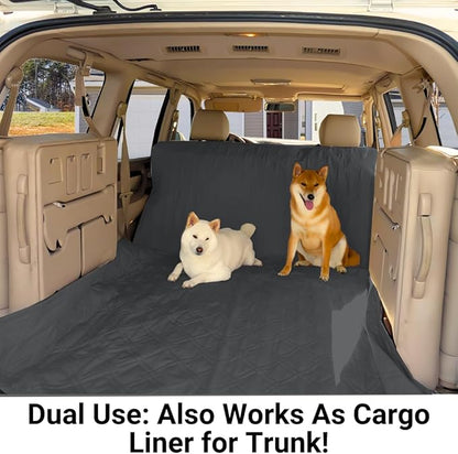 Formosa Covers Deluxe Quilted and Padded Dog Car Back Seat Cover with Non-Slip Back Best for Car Truck and SUV 56"x94", Black