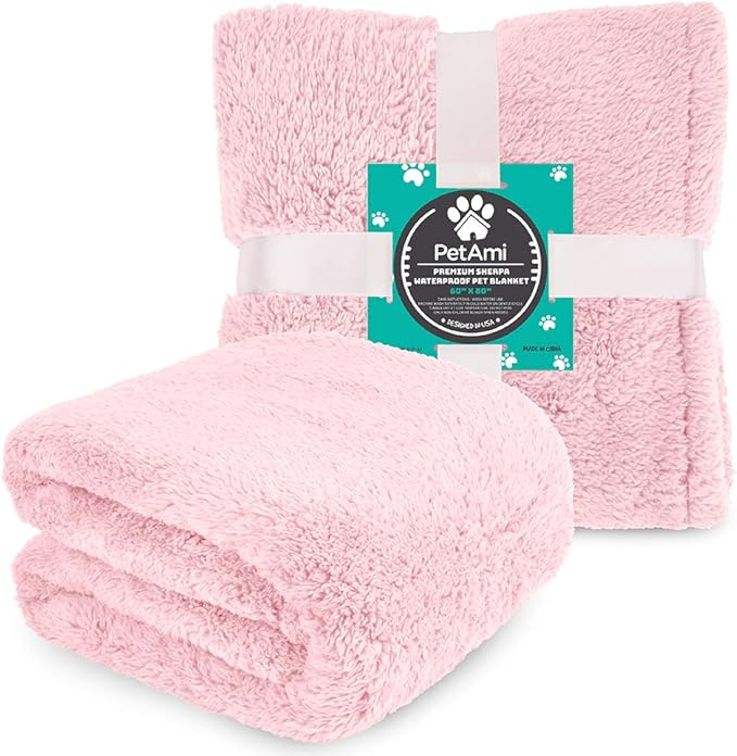 PetAmi Fluffy Waterproof Dog Blanket for Bed Large Dogs 60x80)