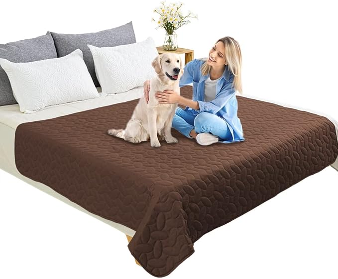 Ameritex Pet Bed Cover Dog Bed Blanket for Sofa and Furniture Waterproof New Pattern Design (52x82 Inch, Chocolate)