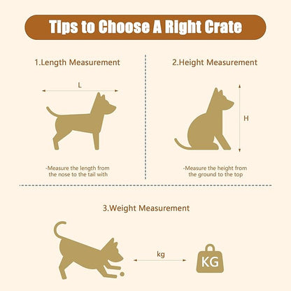 NicBex Dog Crate Furniture Dog Cage with Double Sliding Doors 2 Drawers