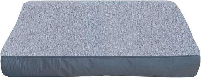 Dog Bed Cover 44L x 32W x 4H Inch,Heavy Duty Durable Waterproof Fluffy Soft Short Plush Replacement Dog Bed Covers,Washable Removable Pet Bed Mattress Cover with Zipper.Grey,Cover Only.